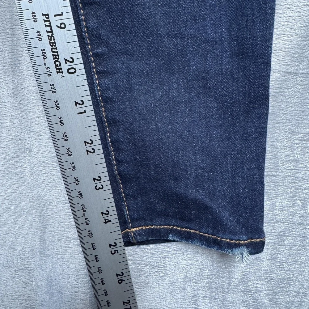 American Eagle Jeans Womens 4 X Short Dark Wash Super Stretch X Distressed‎